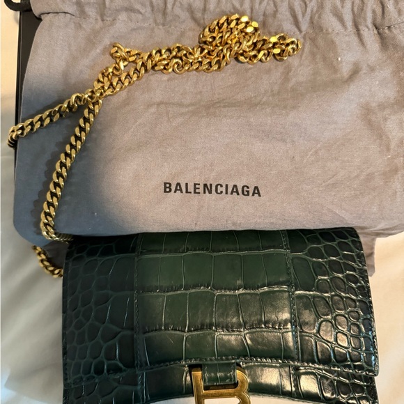Balenciaga Green Croc-Embossed Bag - Picture 1 of 6
